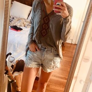American Eagle Distressed Jean Shorts